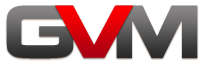 The logo of the brand GVM in red and grey